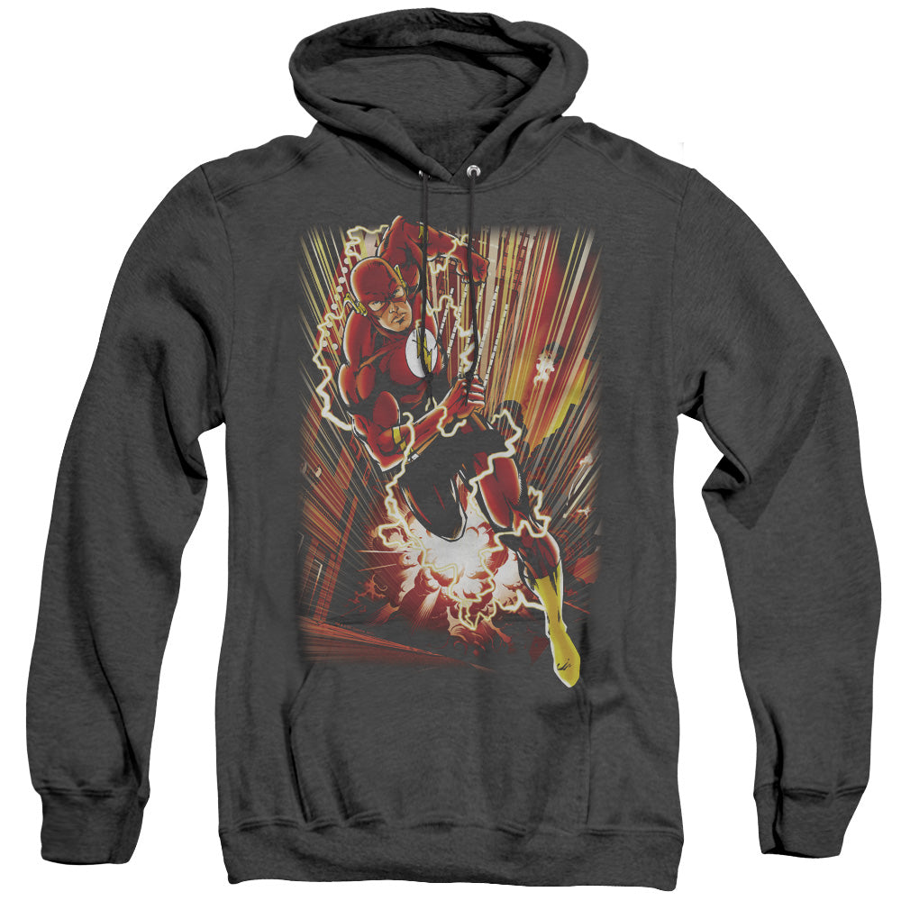 JLA/STREET SPEED - ADULT HEATHER HOODIE - BLACK
