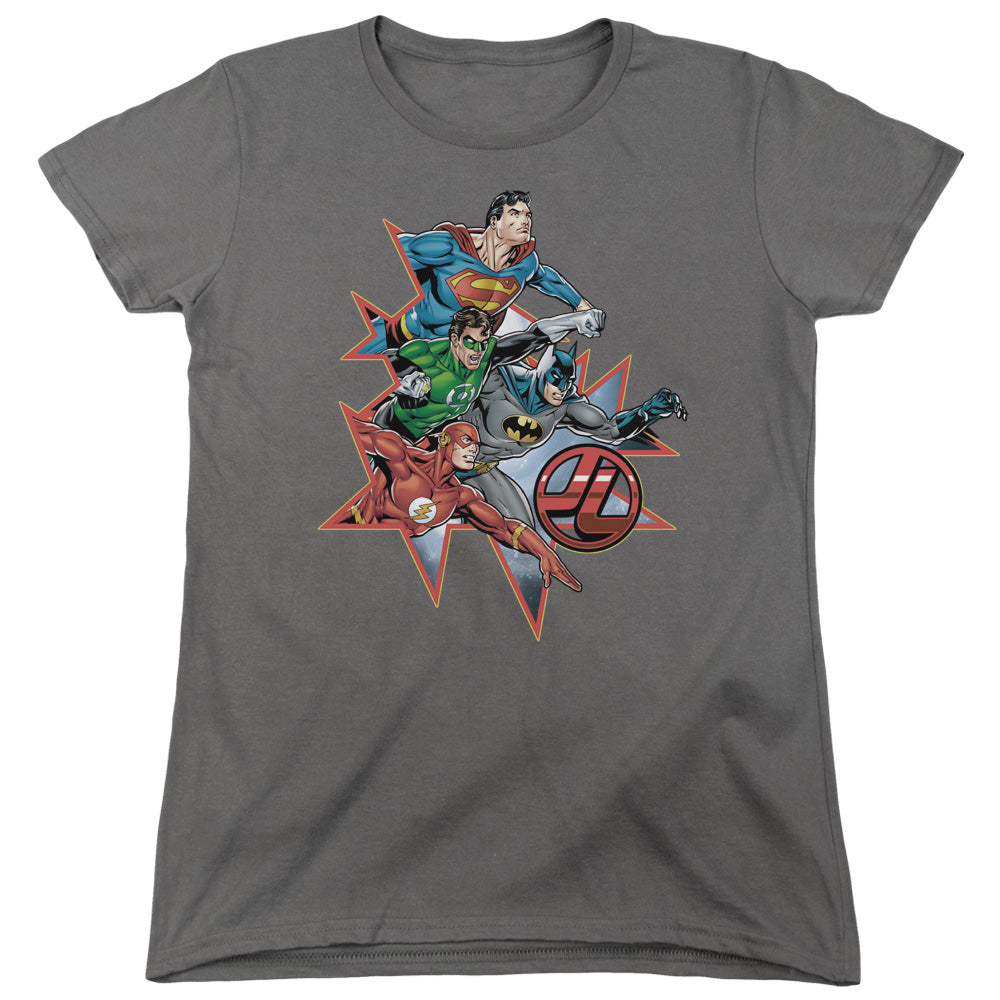 JLA/STARBURST - S/S WOMENS TEE - CHARCOAL