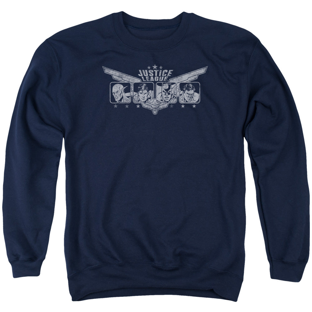 JLA/JUSTICE WINGS - ADULT CREWNECK SWEATSHIRT - NAVY