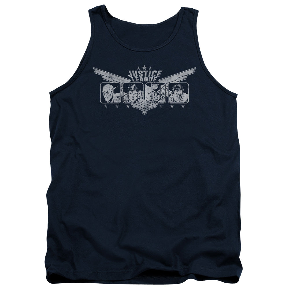 JLA/JUSTICE WINGS - ADULT TANK - NAVY