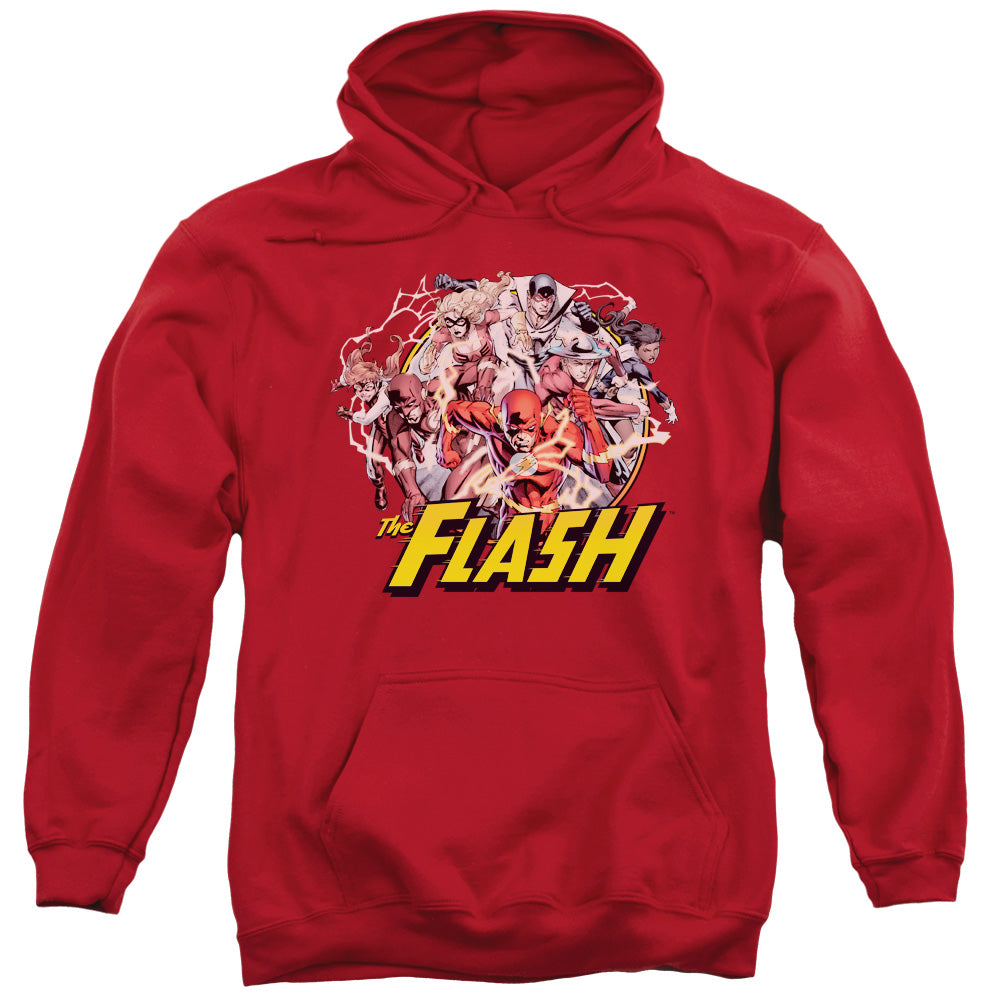 JLA/FLASH FAMILY - ADULT PULLOVER HOODIE - RED