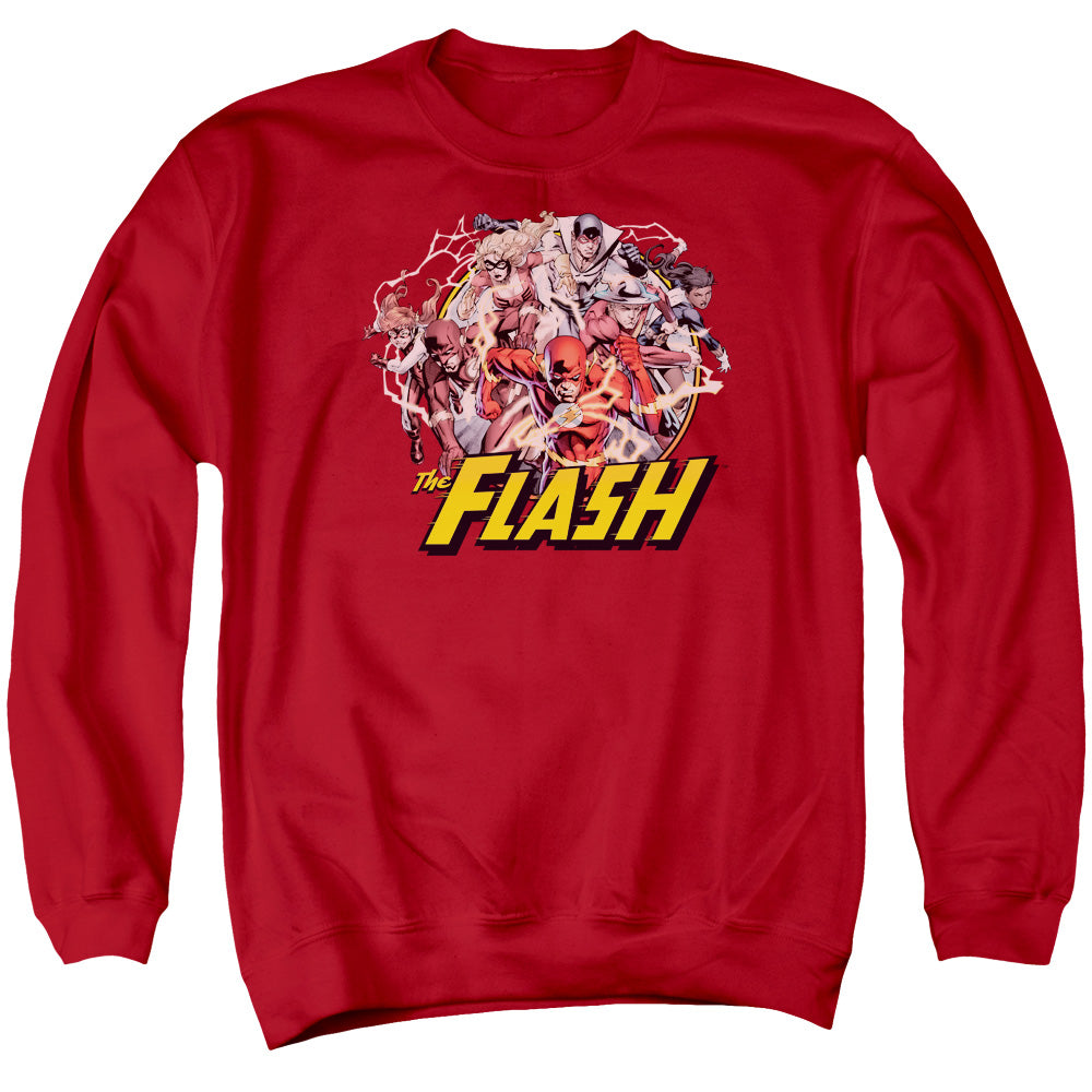JLA/FLASH FAMILY - ADULT CREWNECK SWEATSHIRT - RED