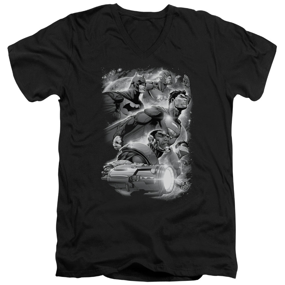 JLA/ATMOSPHERIC   - S/S ADULT V-NECK 30/1 - BLACK
