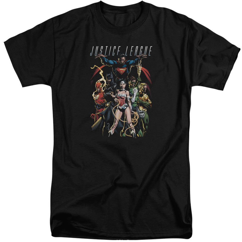 JLA/DARK DAYS - S/S ADULT TALL 18/1 - BLACK