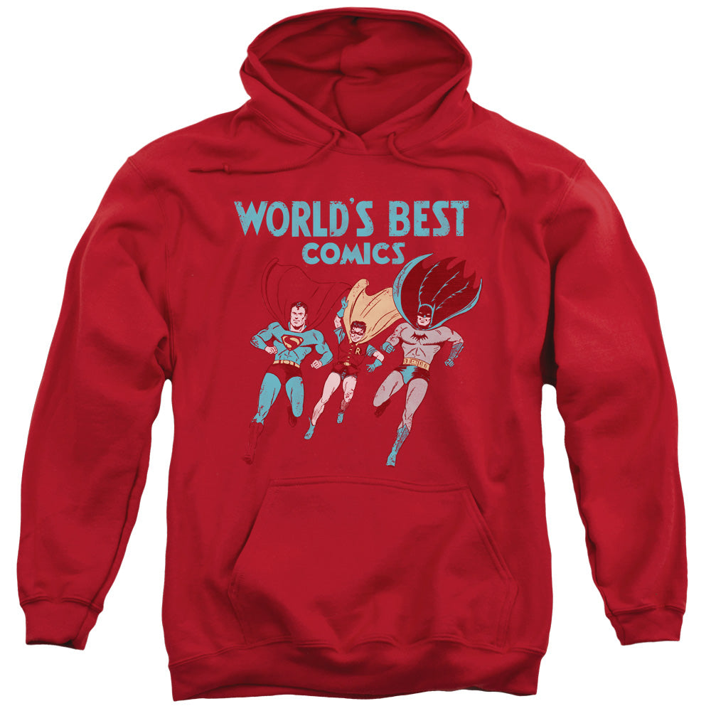 JLA/WORLDS BEST - ADULT PULLOVER HOODIE - RED