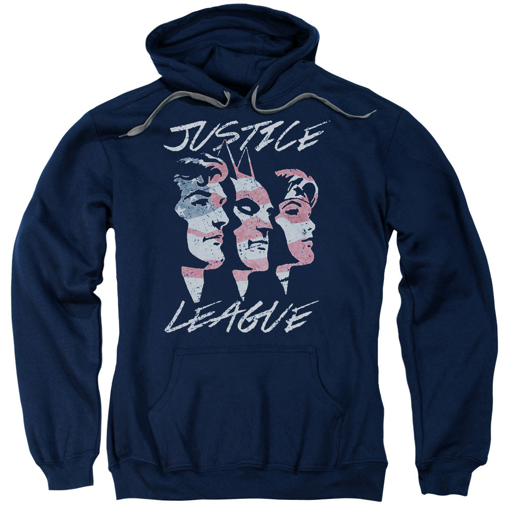JLA/JUSTICE FOR AMERICA - ADULT PULLOVER HOODIE - NAVY