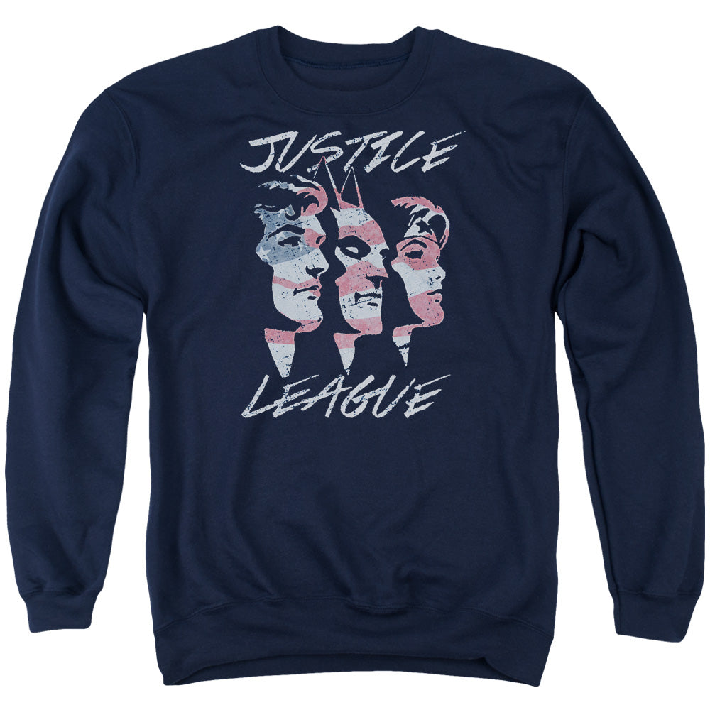 JLA/JUSTICE FOR AMERICA - ADULT CREWNECK SWEATSHIRT - NAVY