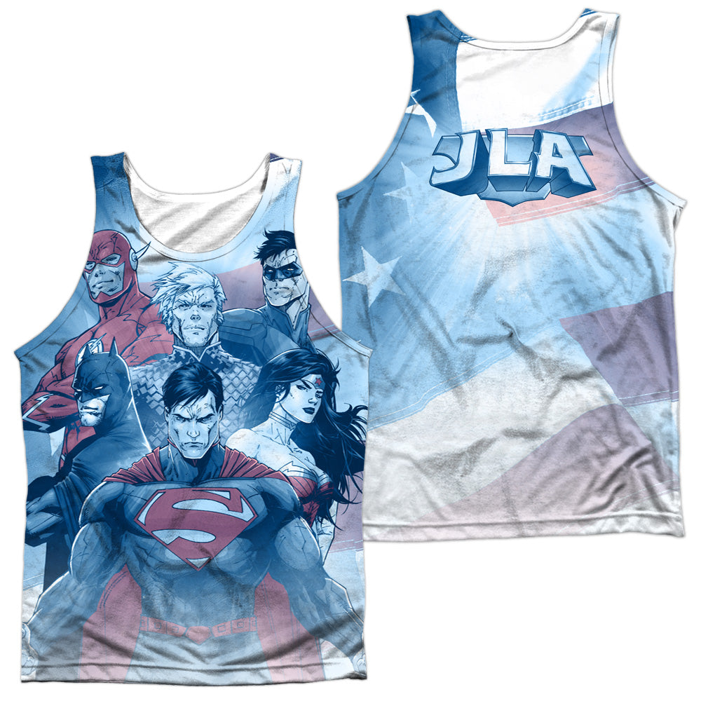 JLA/UNITED (FRONT/BACK PRINT) - ADULT POLY TANK TOP - MULTI