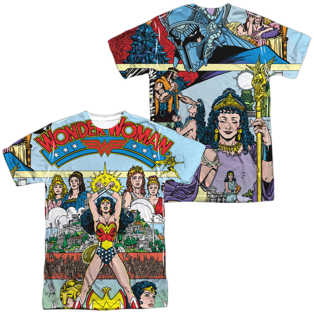 JLA/NO 1 COVER (FRONT/BACK PRINT) - S/S ADULT POLY CREW - MULTI
