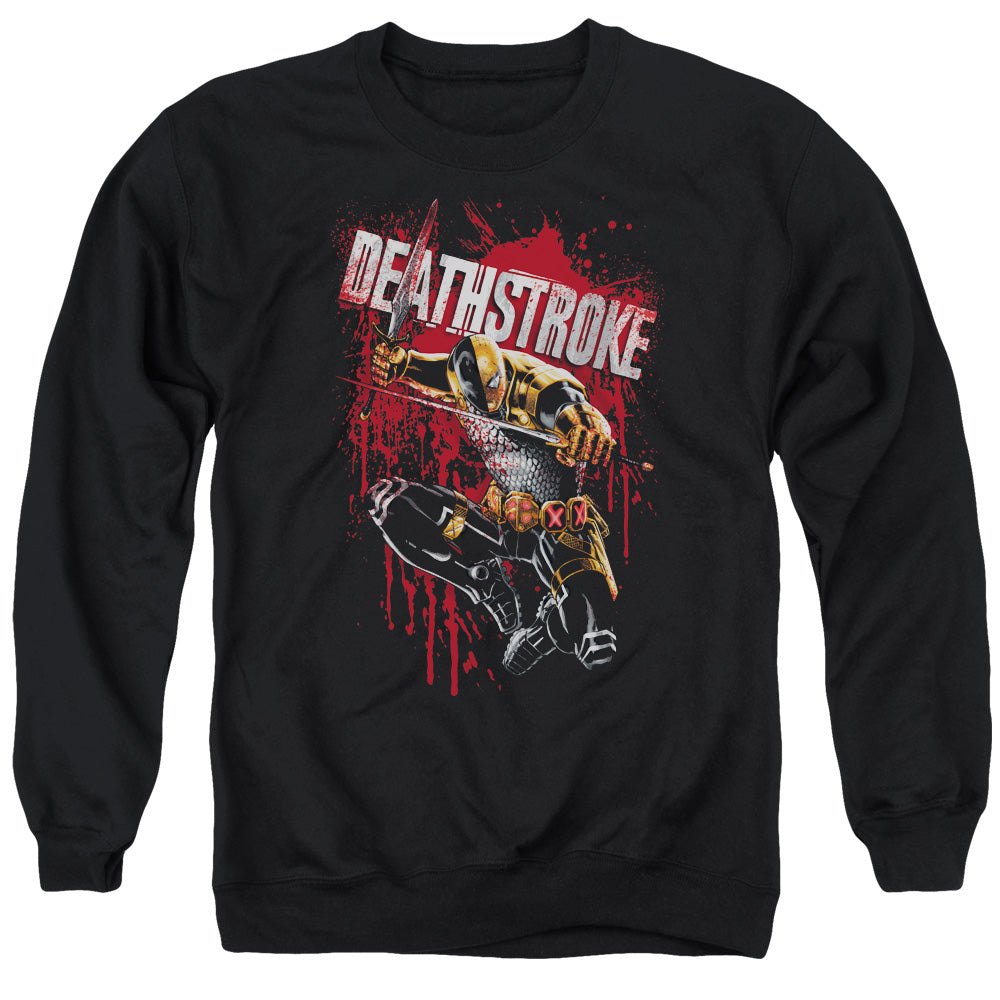 JLA/BLOOD SPLATTERED - ADULT CREWNECK SWEATSHIRT - BLACK