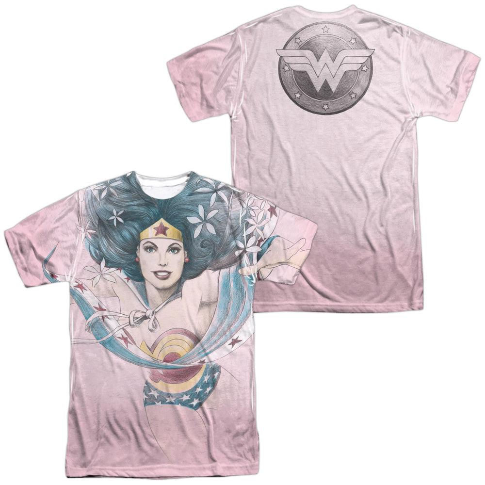 JLA/SKETCHED (FRONT/BACK PRINT) - S/S ADULT POLY CREW - MULTI