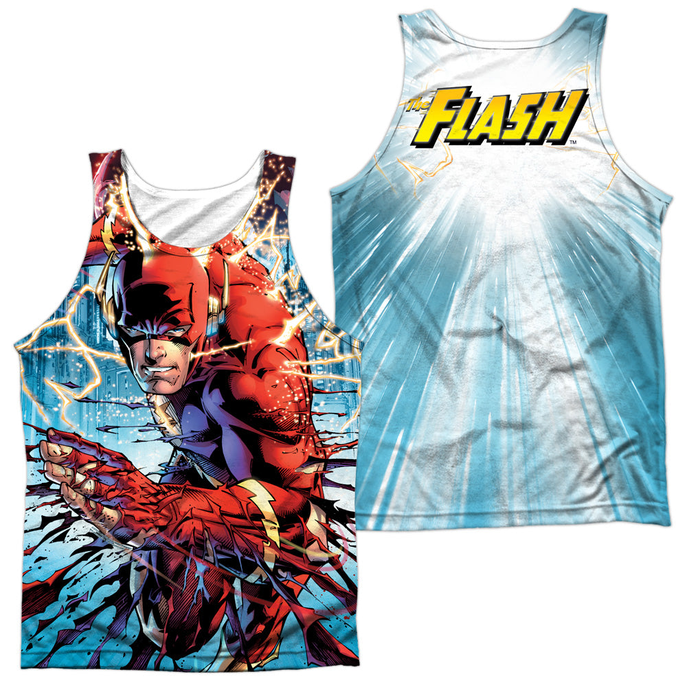 JLA/RIPPING AND TEARING (FRONT/BACK PRINT) - ADULT POLY TANK TOP - MULTI