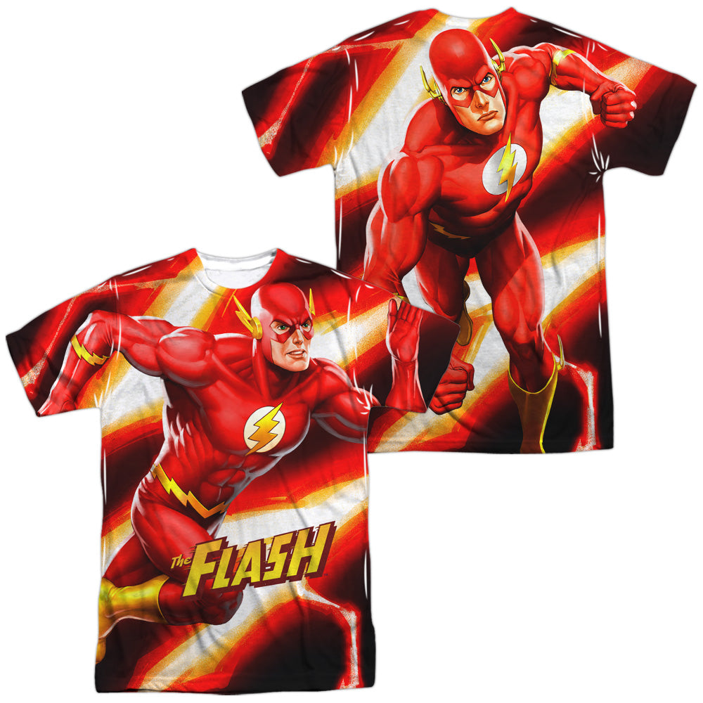 JLA/SPEED BOLT (FRONT/BACK PRINT) - S/S ADULT POLY CREW - MULTI