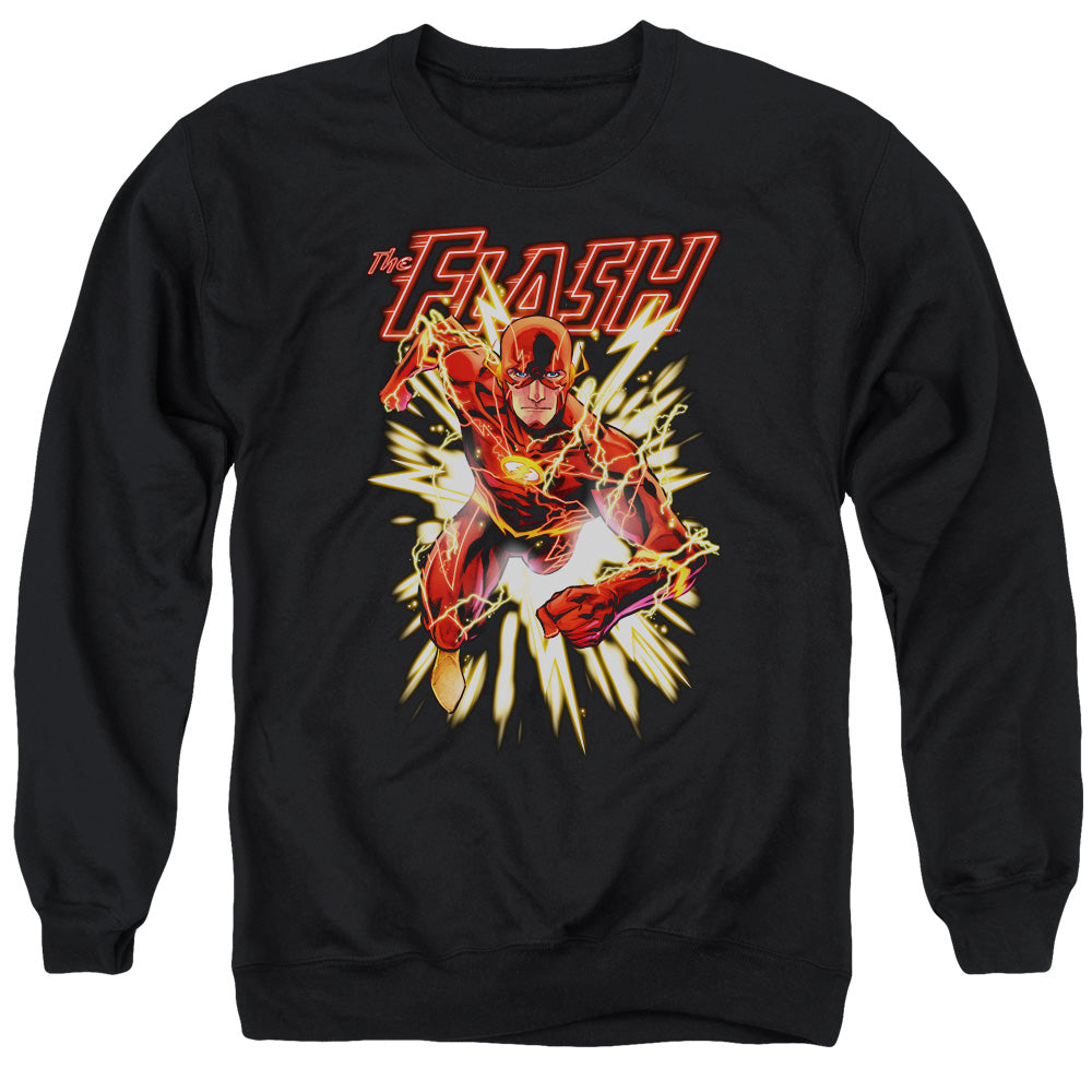 JLA/FLASH GLOW - ADULT CREWNECK SWEATSHIRT - BLACK
