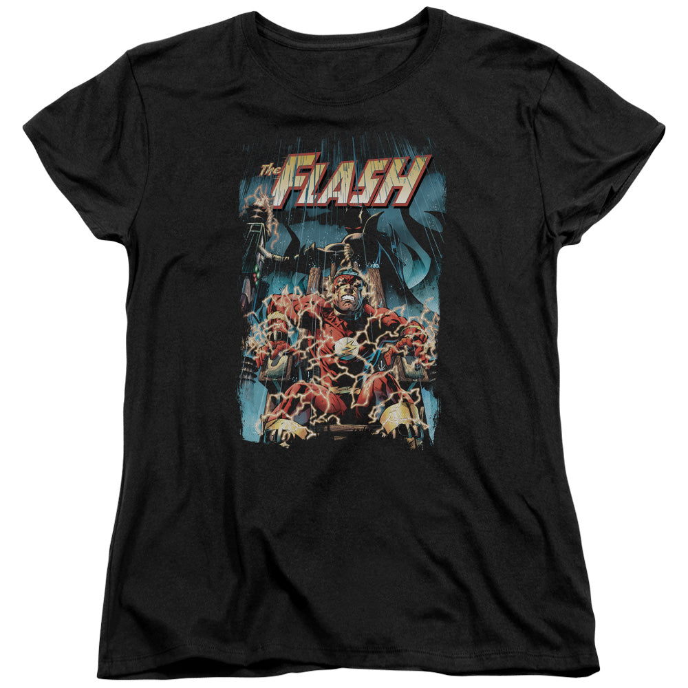 JLA/ELECTRIC CHAIR - S/S WOMENS TEE - BLACK