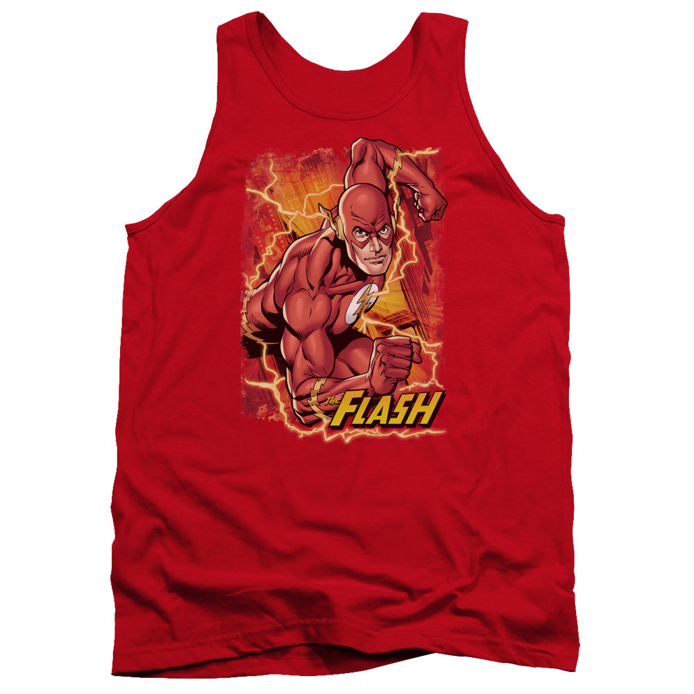 JLA/FLASH LIGHTNING - ADULT TANK - RED