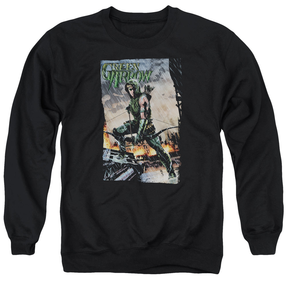JLA/FIRE AND RAIN - ADULT CREWNECK SWEATSHIRT - BLACK