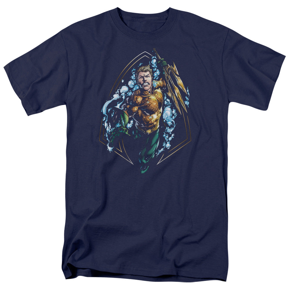 JLA/AQUAMAN THRASHING - S/S ADULT 18/1 - NAVY