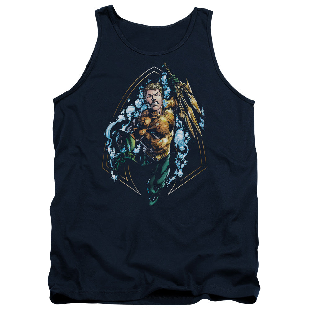 JLA/AQUAMAN THRASHING - ADULT TANK - NAVY
