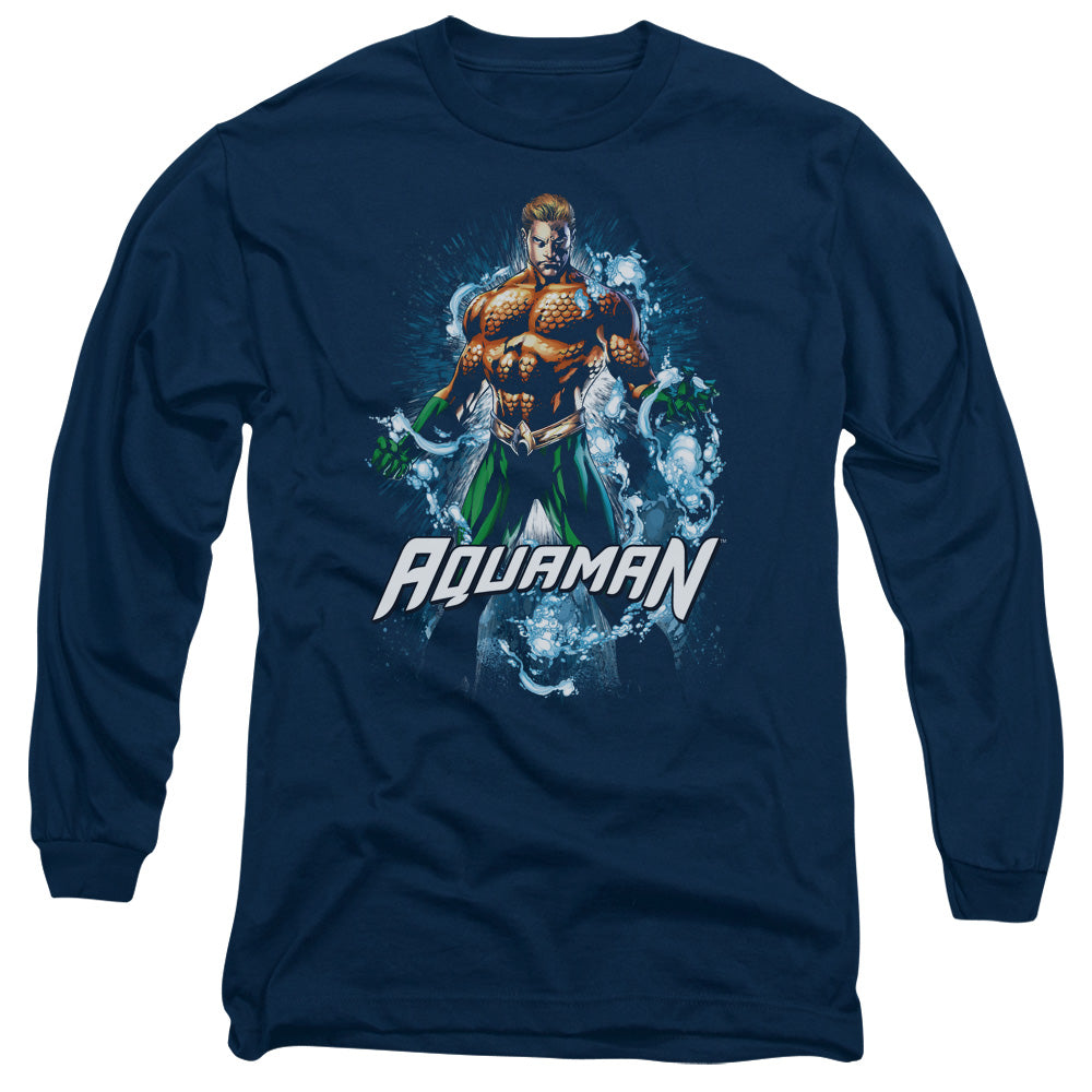 JLA/AQUAMAN WATER POWERS -  L/S ADULT 18/1  - NAVY