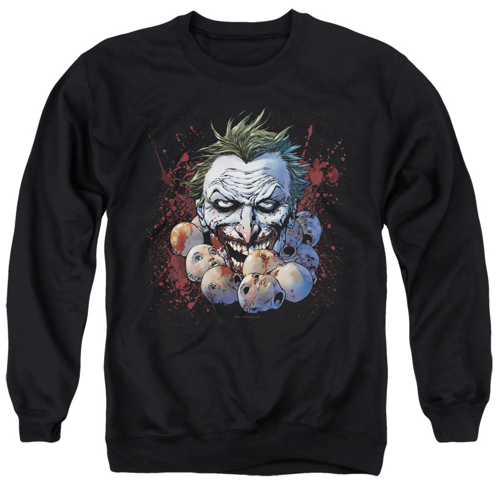 JLA/DOLL HEADS - ADULT CREWNECK SWEATSHIRT - BLACK