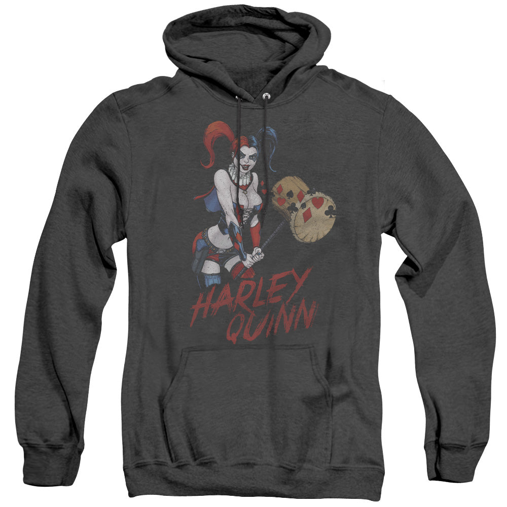 JLA/HARLEY HAMMER - ADULT HEATHER HOODIE - BLACK