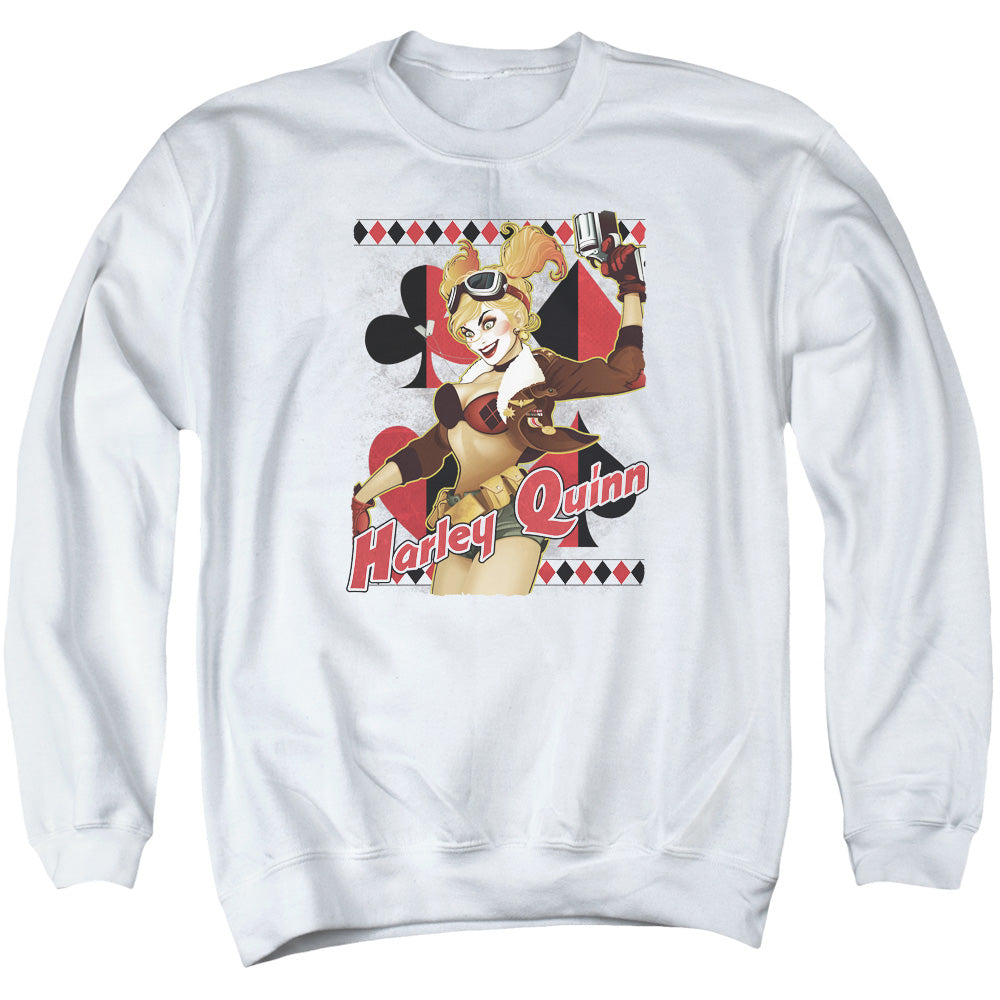 JLA/HARLEY BOMBSHETLL - ADULT CREWNECK SWEATSHIRT - WHITE