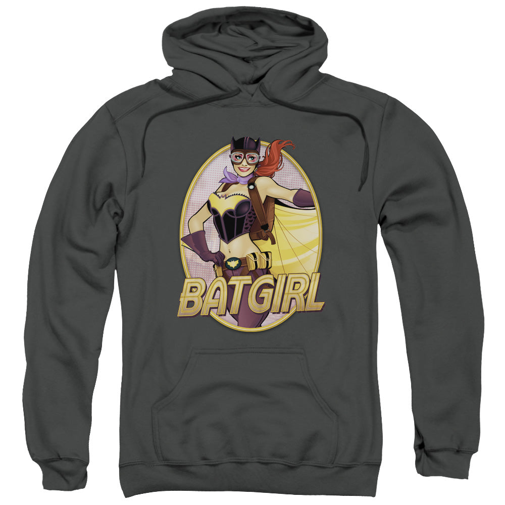 JLA/BATGIRL BOMBSHELL - ADULT PULLOVER HOODIE - CHARCOAL