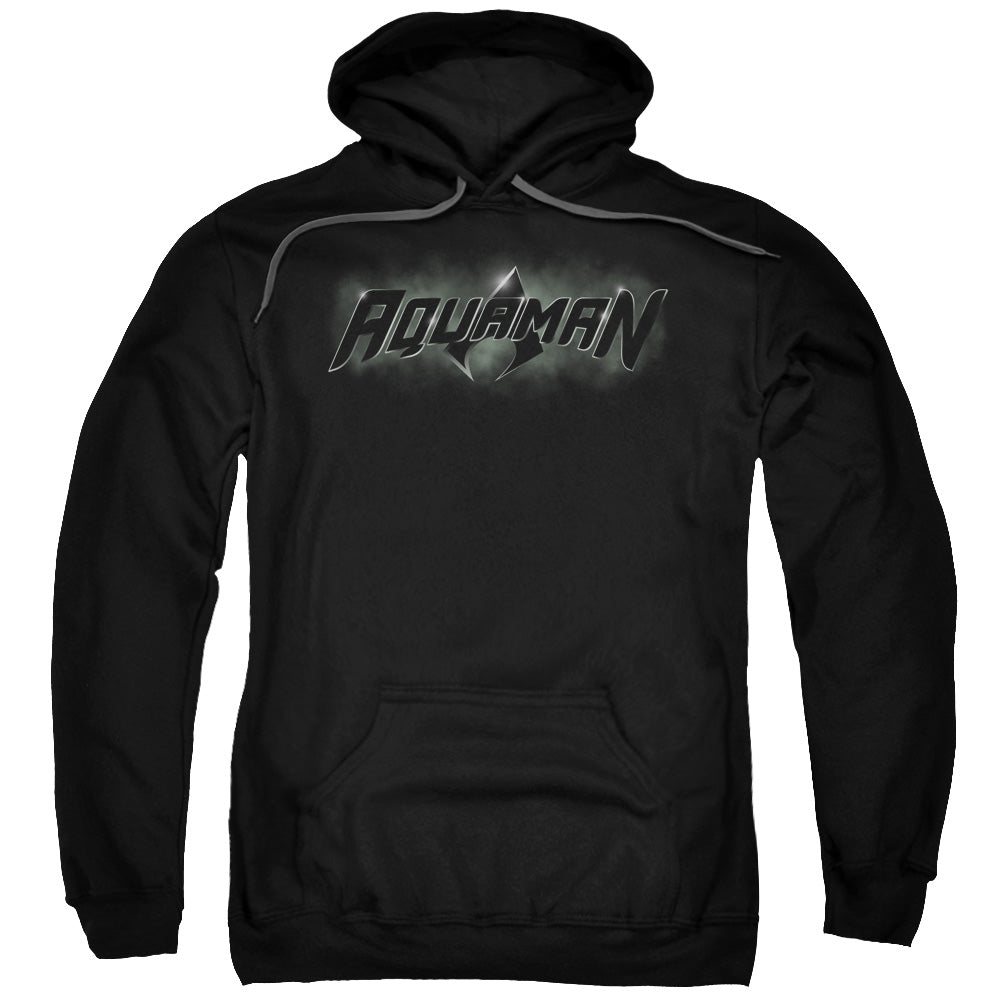 JLA/AQUAMAN TITLE - ADULT PULLOVER HOODIE - BLACK