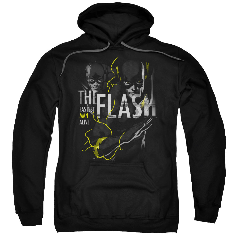 DC FLASH/BOLD FLASH - ADULT PULLOVER HOODIE - BLACK