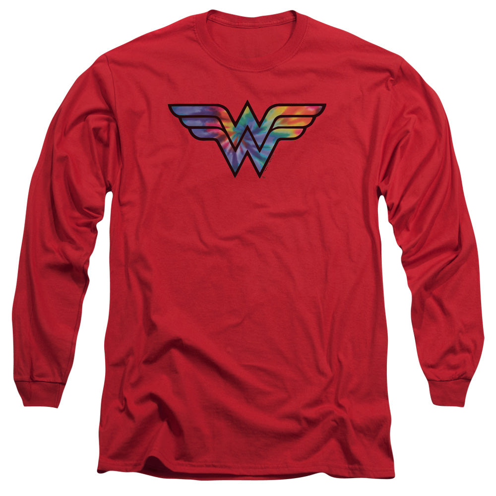 DC WONDER WOMAN/WONDER WOMAN TIE DYE LOGO - L/S ADULT 18/1 - RED