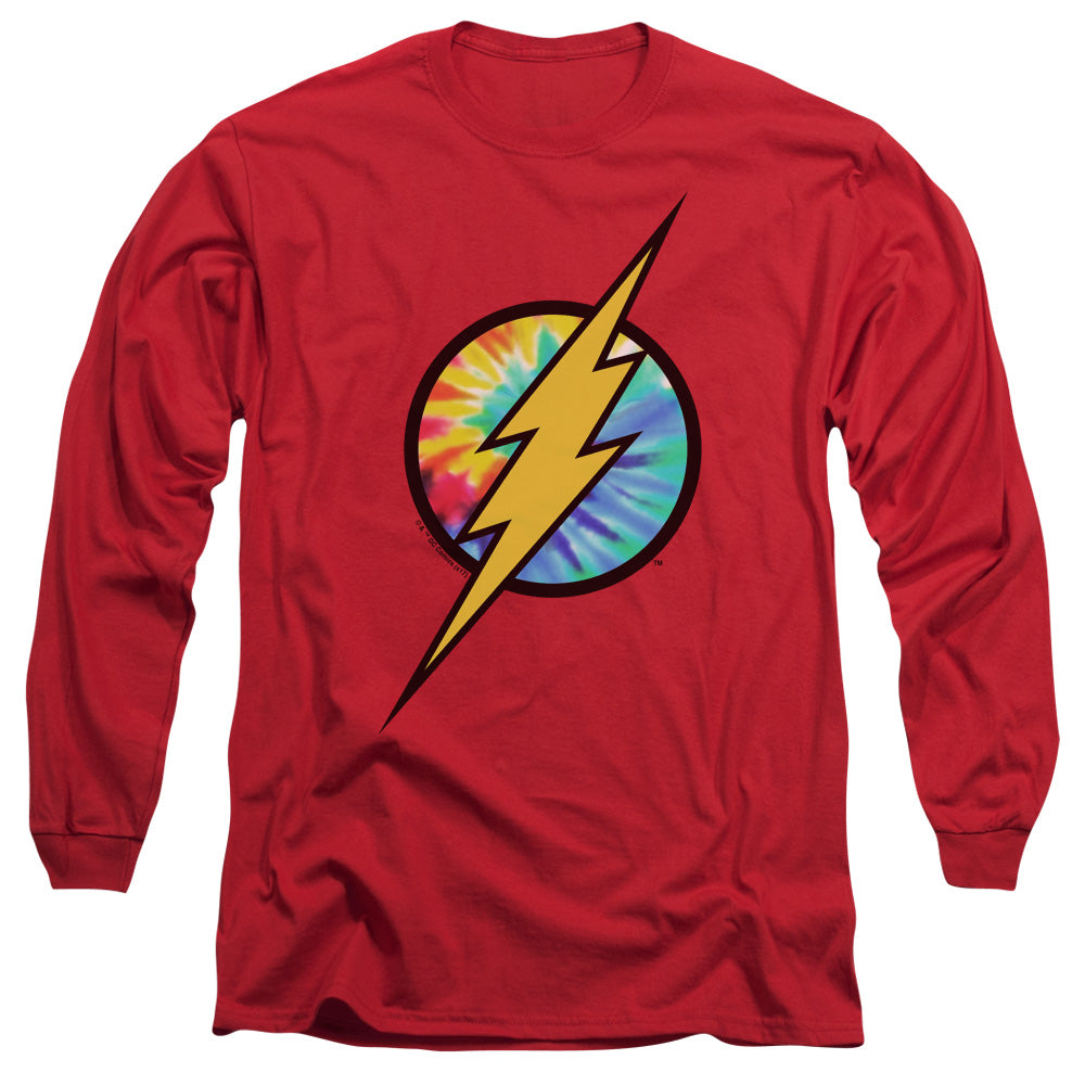 DC FLASH/TIE DYE FLASH LOGO - L/S ADULT 18/1 - RED