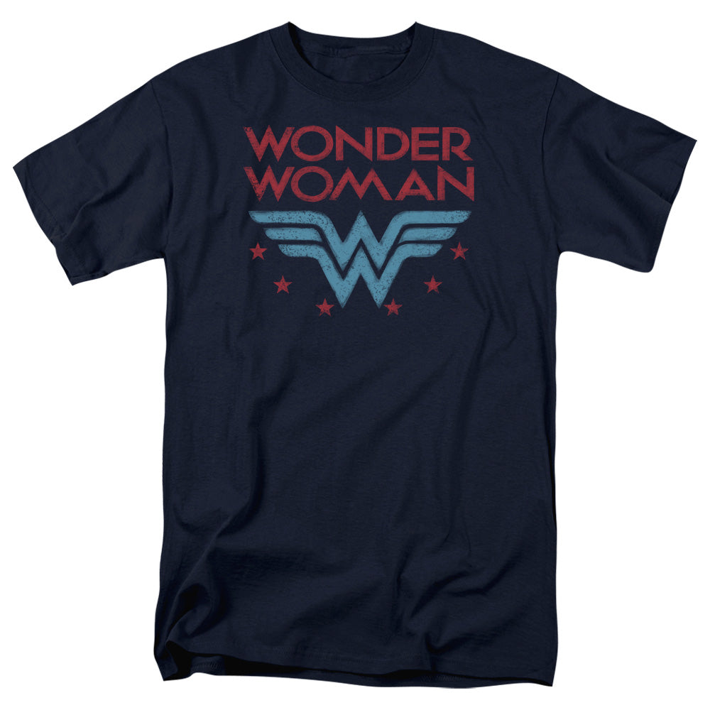 DC WONDER WOMAN/WONDER STARS - S/S ADULT 18/1 - NAVY