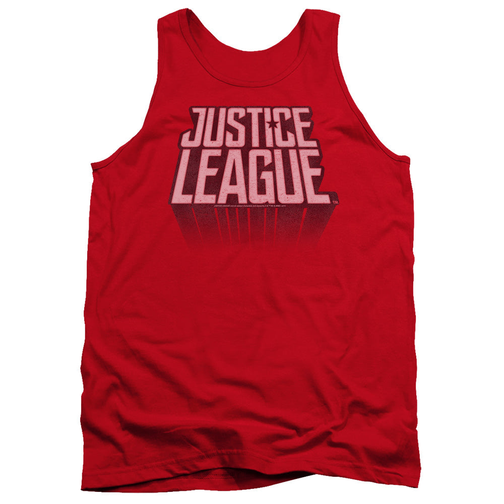 JUSTICE LEAGUE MOVIE/LEAGUE DISTRESSED - ADULT TANK - RED