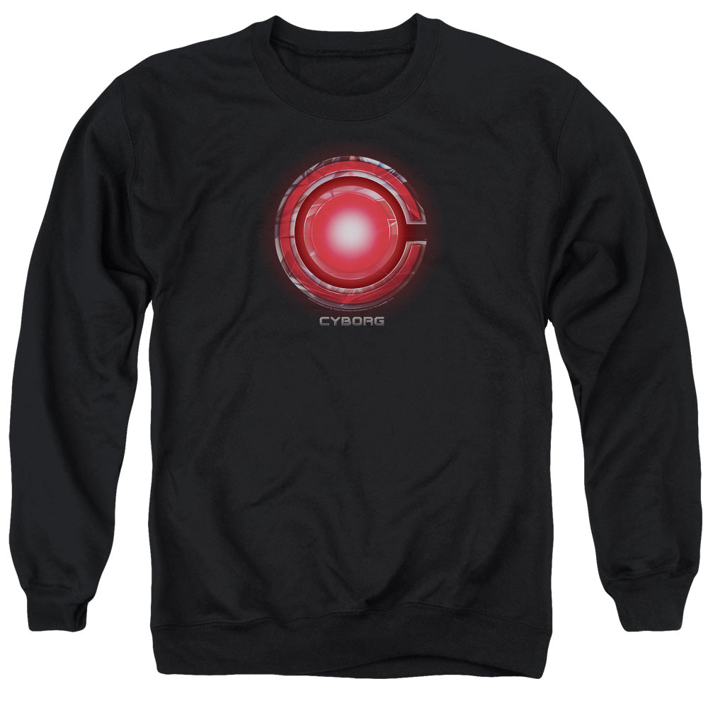 JUSTICE LEAGUE MOVIE/CYBORG LOGO - ADULT CREWNECK SWEATSHIRT - BLACK