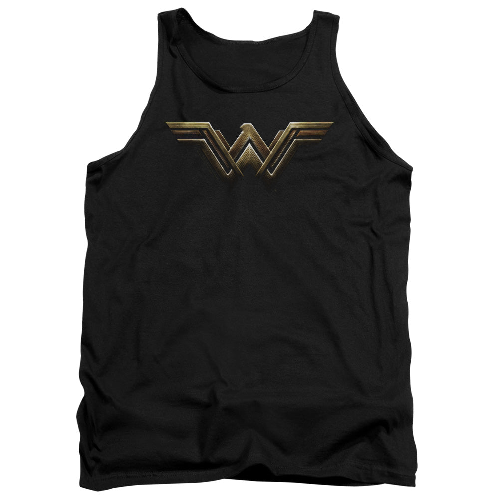 JUSTICE LEAGUE MOVIE/WONDER WOMAN LOGO - ADULT TANK - BLACK