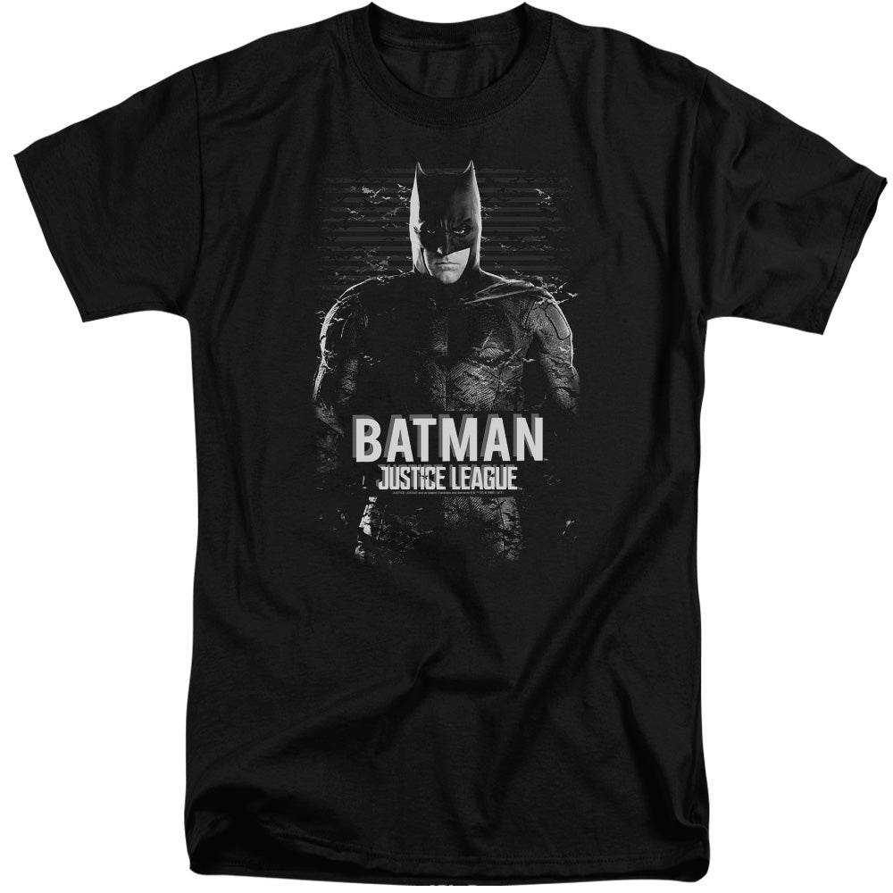 JUSTICE LEAGUE MOVIE/BATMAN - S/S ADULT TALL 18/1 - BLACK