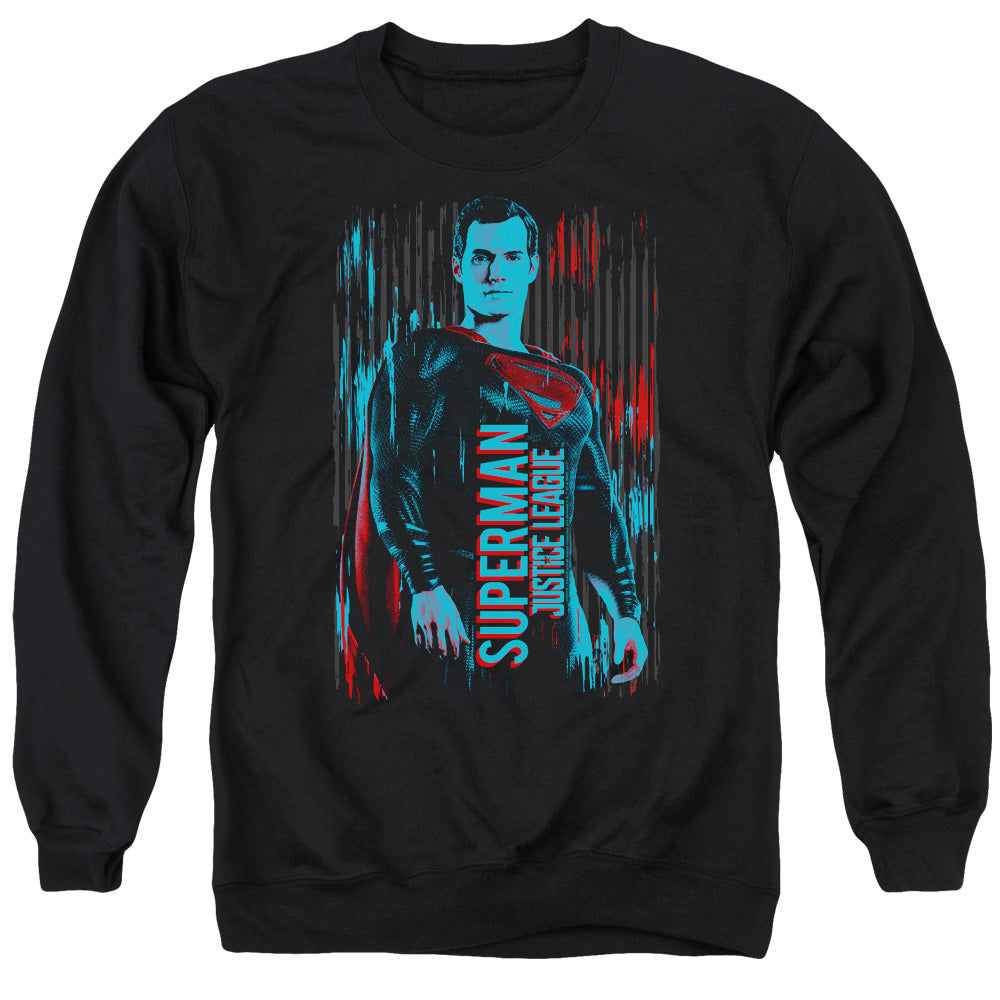 JUSTICE LEAGUE MOVIE/SUPERMAN - ADULT CREWNECK SWEATSHIRT - BLACK
