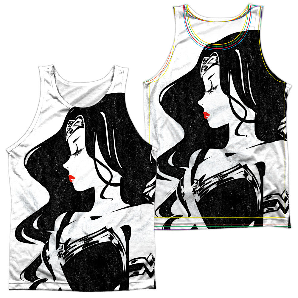JUSTICE LEAGUE MOVIE/WW PROFILE (FRONT/BACK PRINT) - ADULT POLY TANK TOP - MULTI