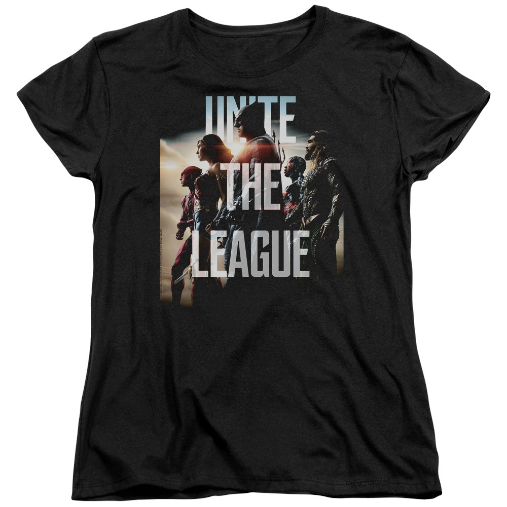 JUSTICE LEAGUE MOVIE/DAWN - S/S WOMENS TEE - BLACK