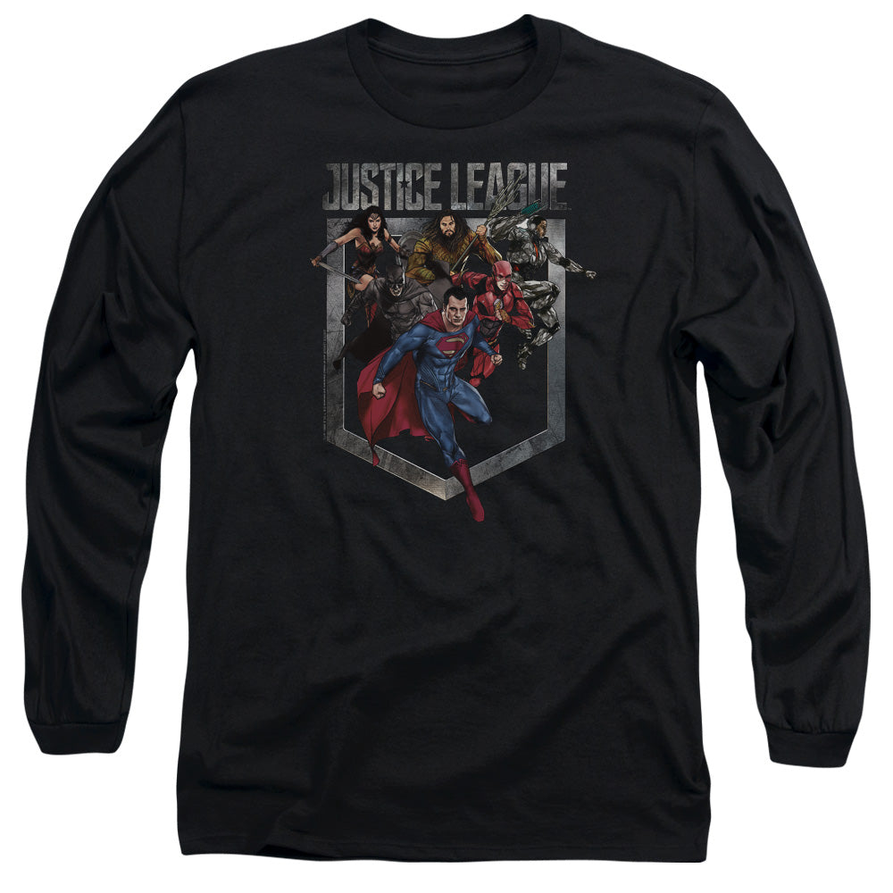 JUSTICE LEAGUE MOVIE/CHARGE -  L/S ADULT 18/1  - BLACK