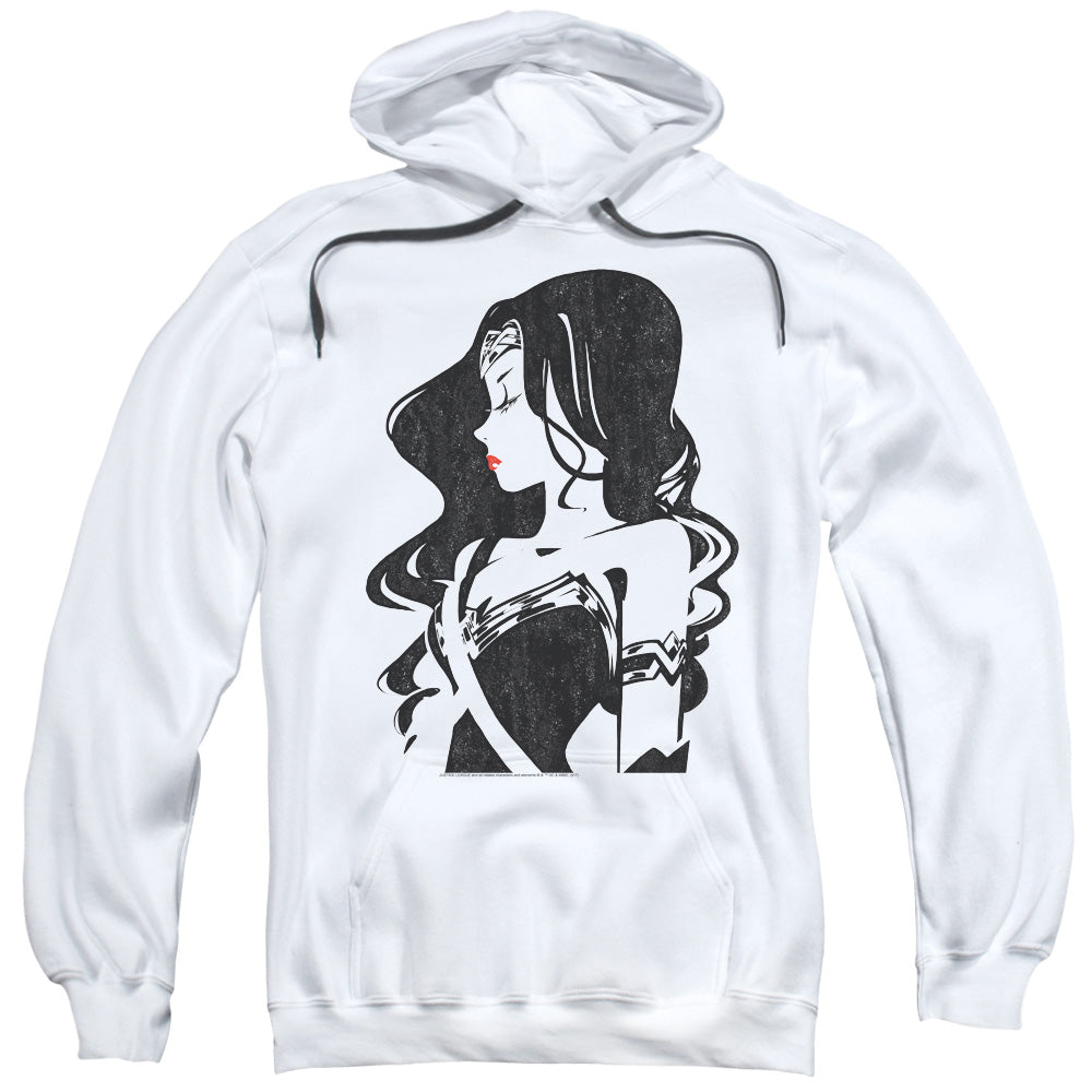 JUSTICE LEAGUE MOVIE/PROFILE - ADULT PULLOVER HOODIE - WHITE