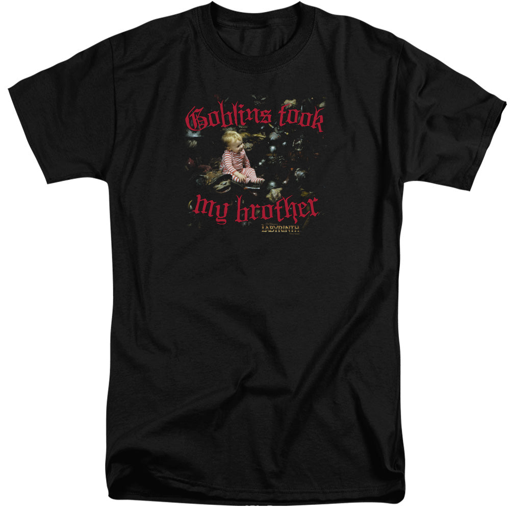 LABYRINTH/GOBLINS TOOK MY BROTHER - S/S ADULT TALL 18/1 - BLACK
