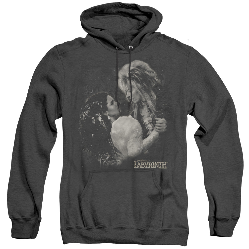 LABYRINTH/DREAM DANCE - ADULT HEATHER HOODIE - BLACK