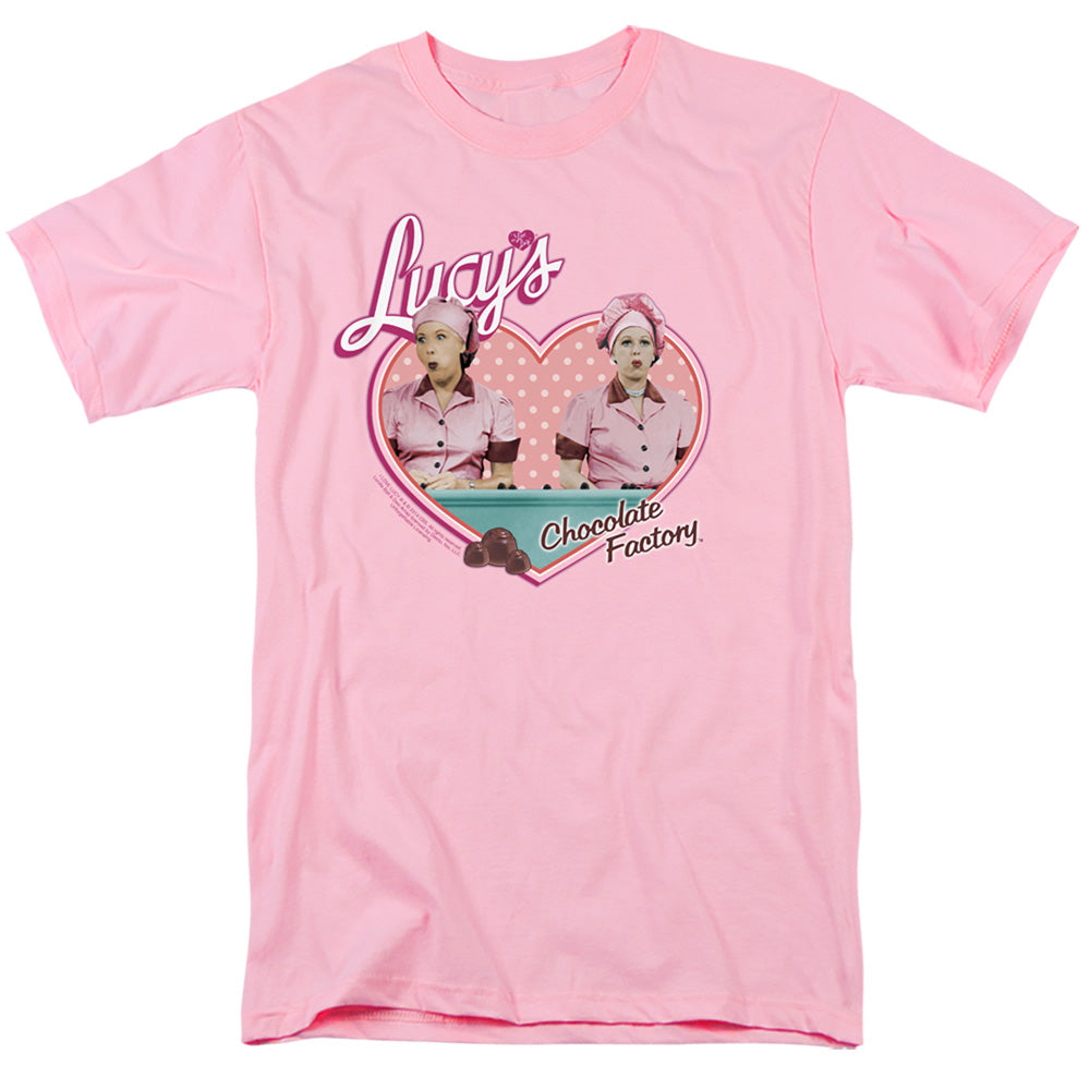 I LOVE LUCY/CHOCOLATE FACTORY - S/S ADULT 18/1 - PINK