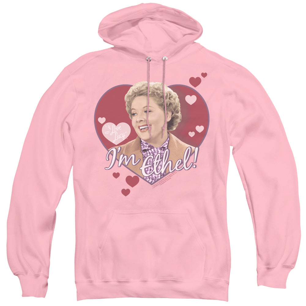 I LOVE LUCY/IM ETHEL - ADULT PULLOVER HOODIE - PINK