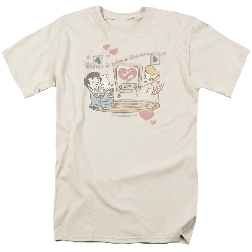 I LOVE LUCY/HOME IS WHERE THE HEART IS - S/S ADULT 18/1 - CREAM