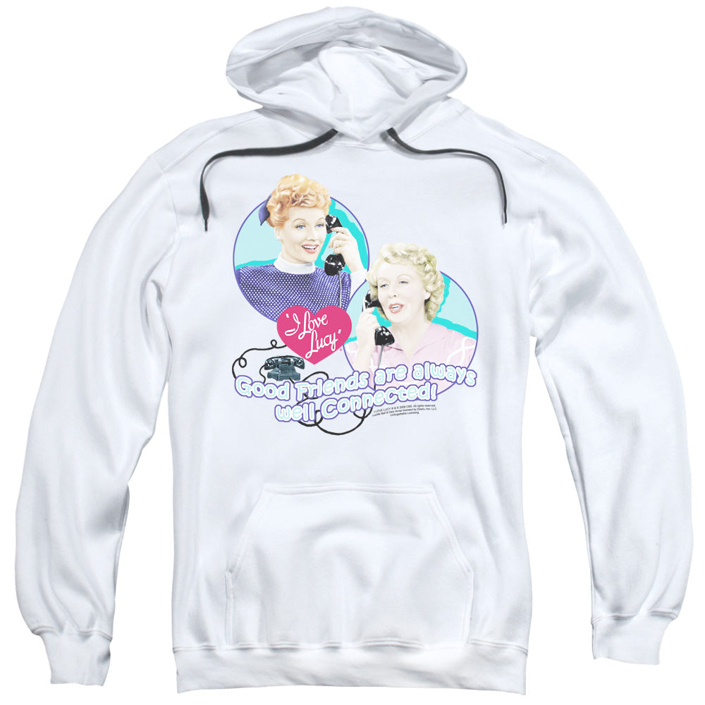 LUCY/ALWAYS CONNECTED - ADULT PULLOVER HOODIE - WHITE