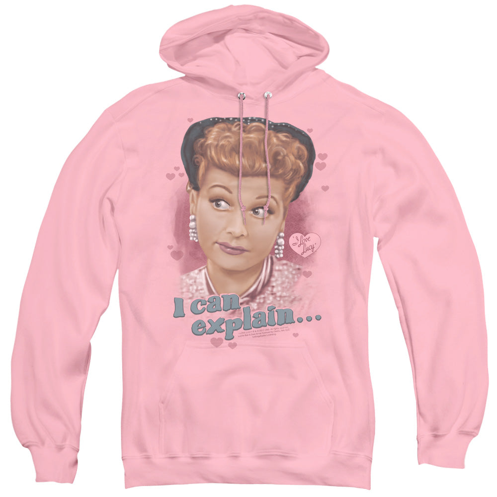 I LOVE LUCY/I CAN EXPLAIN - ADULT PULLOVER HOODIE - PINK