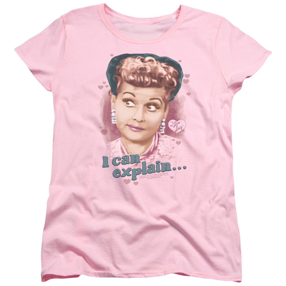 I LOVE LUCY/I CAN EXPLAIN - S/S WOMENS TEE - PINK
